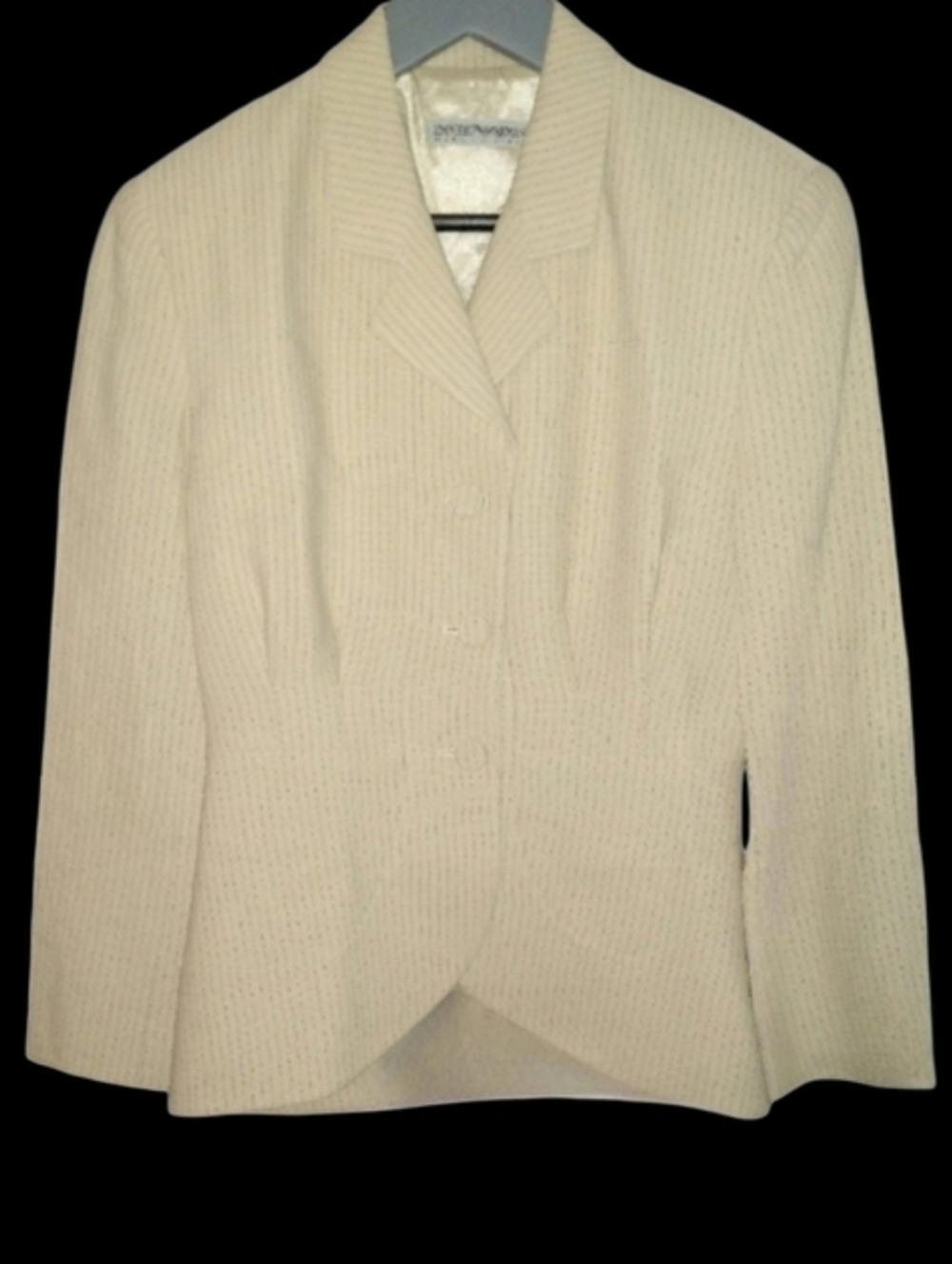 Emporio Armani Vintage 90s Cream Hourglass Blazer Peplum Jacket Made In Italy 8
